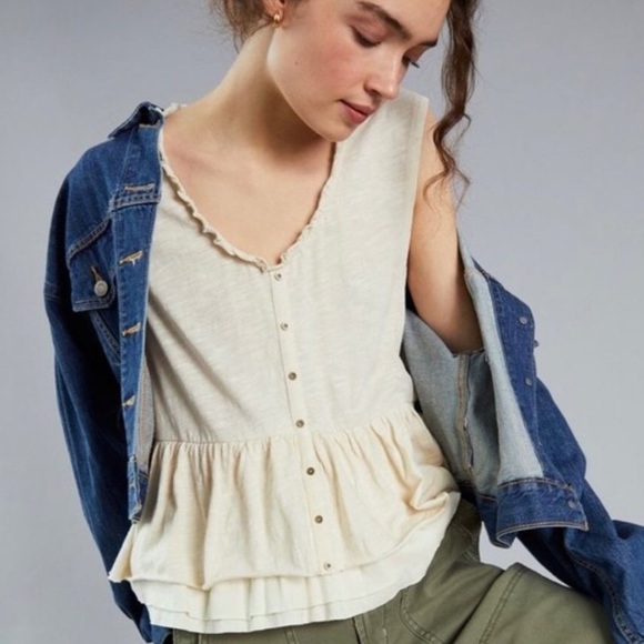 Anthropologie | PILCRO CHRISSY BABYDOLL TOP | Med. - Picture 2 of 8